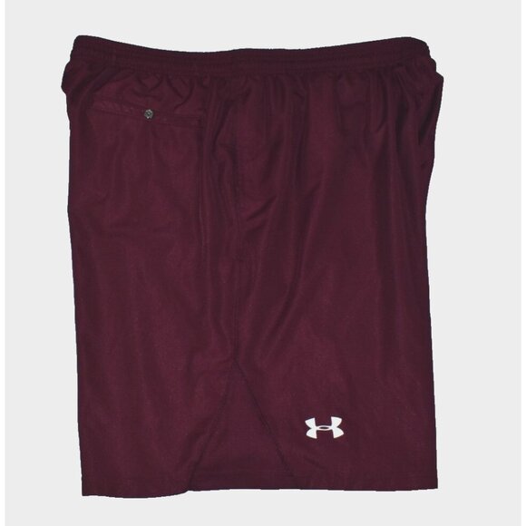 Under Armour Mens Shorts Size XXL Maroon Running Athletic Workout Pockets -Flaws - Picture 1 of 10